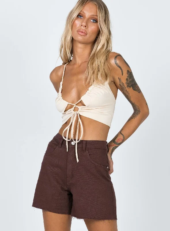 Drawstring shorts – Shorts with a drawstring at the waist for adjustable comfort.Drawstring shorts – Shorts with a drawstring at the waist for adjustable comfort.The Swalla Shorts Brown Denim Drawstring shorts – Shorts with a drawstring at the waist for adjustable comfort.Drawstring shorts – Shorts with a drawstring at the waist for adjustable comfort.The Swalla Shorts Brown Denim