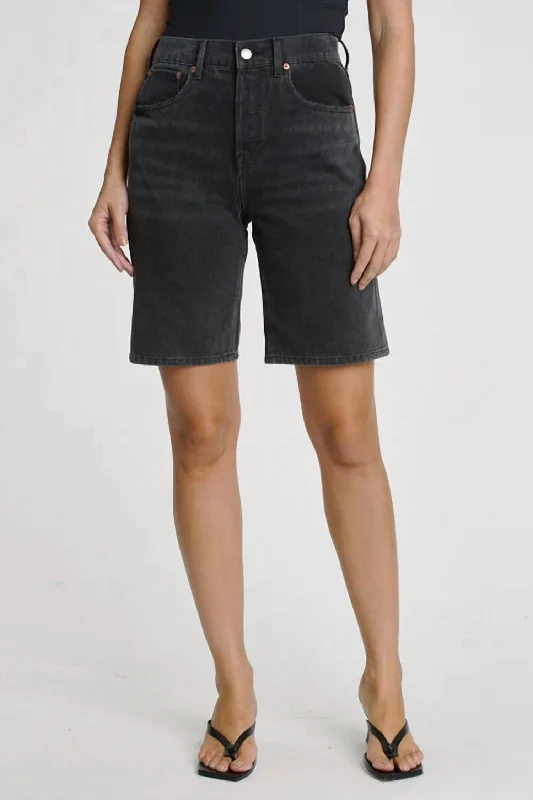 Boyfriend shorts – Relaxed, loose-fit shorts with a slightly longer inseam, often rolled up at the hem for a casual appearance.Boyfriend shorts – Relaxed, loose-fit shorts with a slightly longer inseam, often rolled up at the hem for a casual appearance.Loretta Bermuda Denim Short In Salem Black Boyfriend shorts – Relaxed, loose-fit shorts with a slightly longer inseam, often rolled up at the hem for a casual appearance.Boyfriend shorts – Relaxed, loose-fit shorts with a slightly longer inseam, often rolled up at the hem for a casual appearance.Loretta Bermuda Denim Short In Salem Black