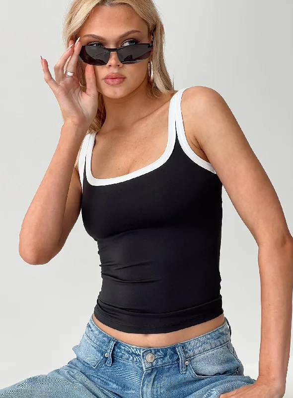 Belted vest – Vest with an attached belt to cinch at the waistBelted vest – Vest with an attached belt to cinch at the waistCaputo Contrast Tank Black Belted vest – Vest with an attached belt to cinch at the waistBelted vest – Vest with an attached belt to cinch at the waistCaputo Contrast Tank Black
