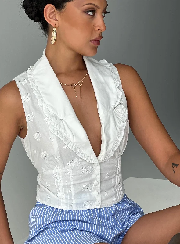 Button-up vest – Vest with buttons or a buttoned front closureButton-up vest – Vest with buttons or a buttoned front closureLefari Top White Button-up vest – Vest with buttons or a buttoned front closureButton-up vest – Vest with buttons or a buttoned front closureLefari Top White