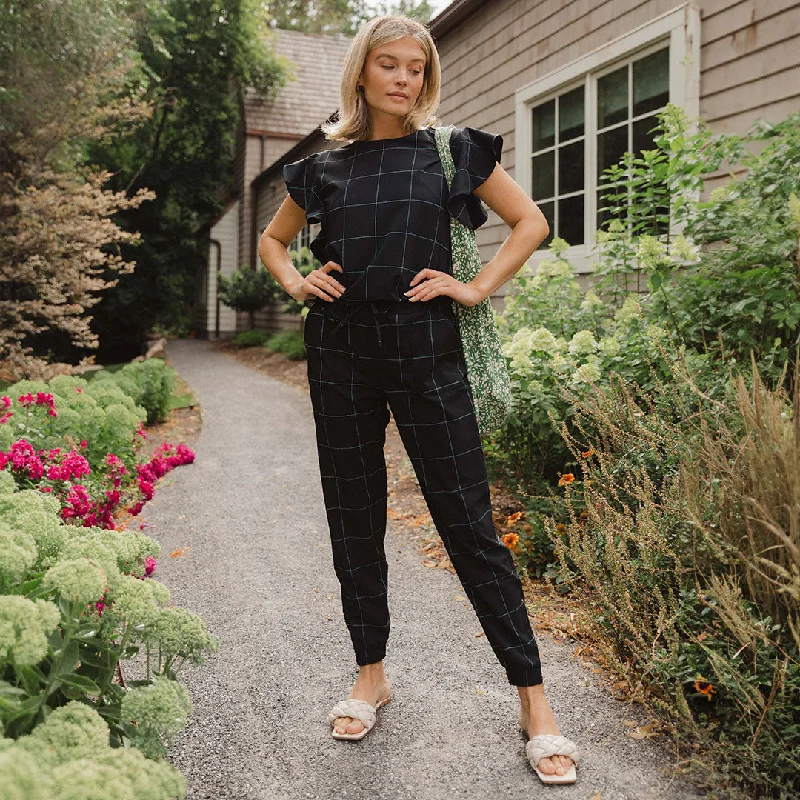 Relaxed-Fit Jumpsuits Party outfitParty outfit9 to 9 Jumpsuit, Black Windowpane