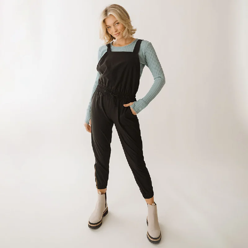 Comfy Jumpsuits ElegantElegantBlack Classic Overall Jumpsuit