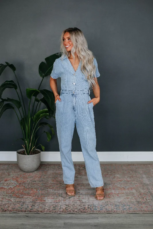Long Jumpsuits FormalFormalCarrington Denim Jumpsuit