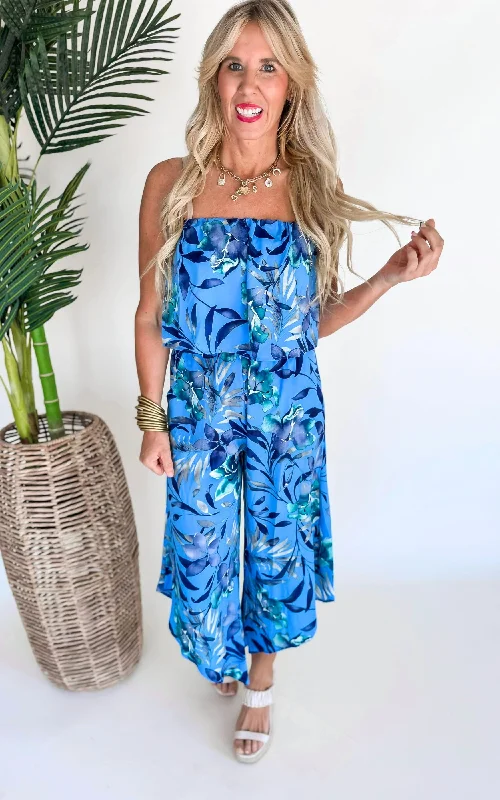 Elegant Jumpsuits CasualCasualMiami Nights Slanted Hem Strapless Jumpsuit