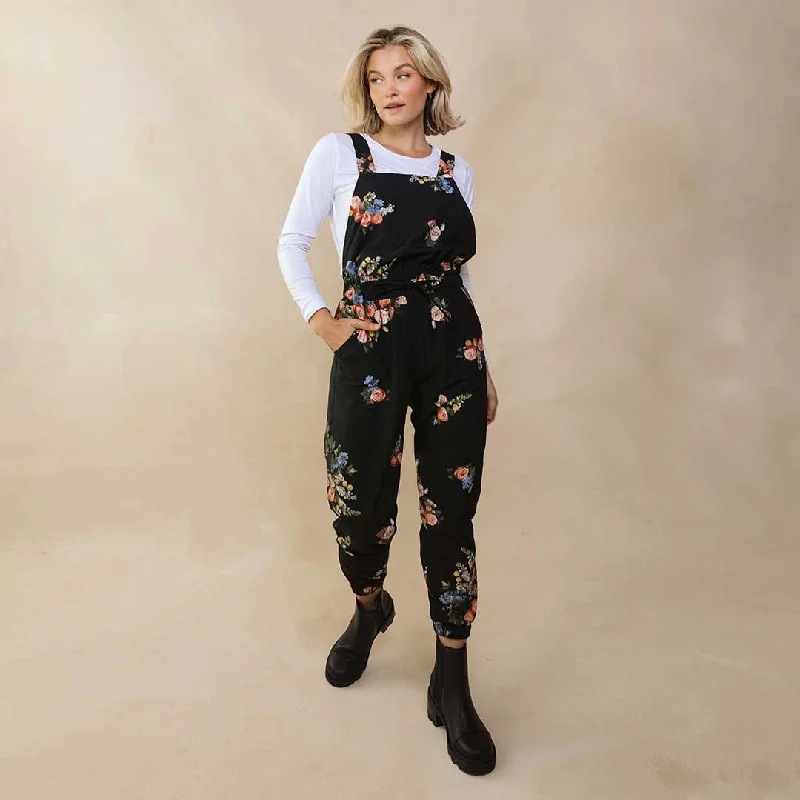 High-Slit Jumpsuits One-pieceOne-pieceRose Black Classic Overall Jumpsuit