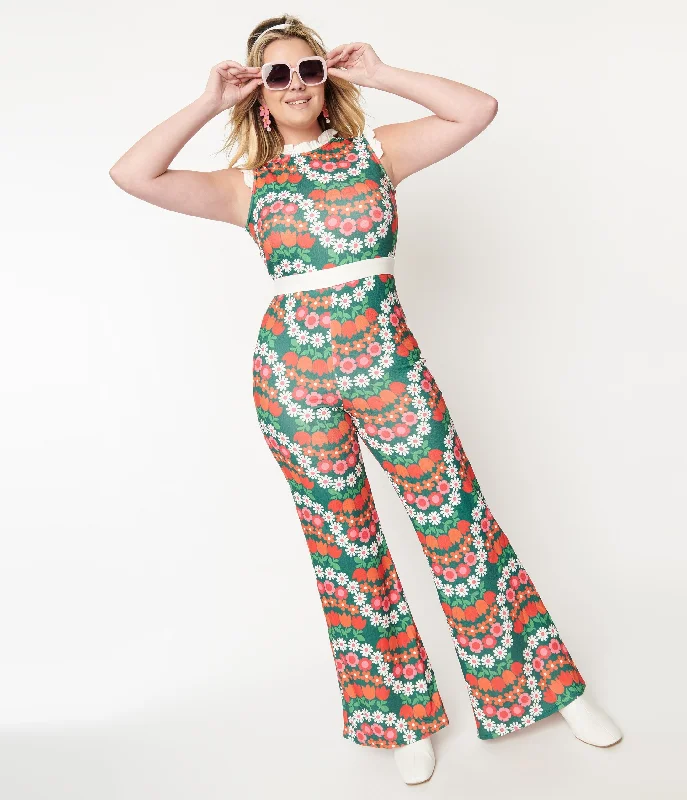 Flattering Fit Jumpsuits One-pieceOne-pieceSmak Parlour Green & Red Daisy Chain Back Bow Jumpsuit Flattering Fit Jumpsuits One-pieceOne-pieceSmak Parlour Green & Red Daisy Chain Back Bow Jumpsuit