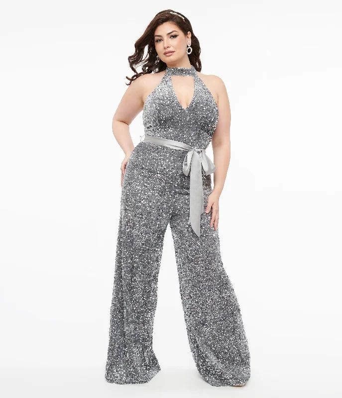 Convertible Jumpsuits BodyconBodyconSmak Parlour Plus Size Silver Sequin Glamour Goddess Jumpsuit Convertible Jumpsuits BodyconBodyconSmak Parlour Plus Size Silver Sequin Glamour Goddess Jumpsuit