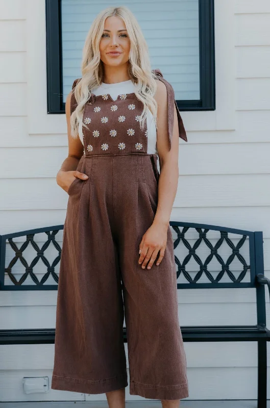 Wrap-Around Jumpsuits VintageVintageWrenley Daisy Embroidered Coveralls