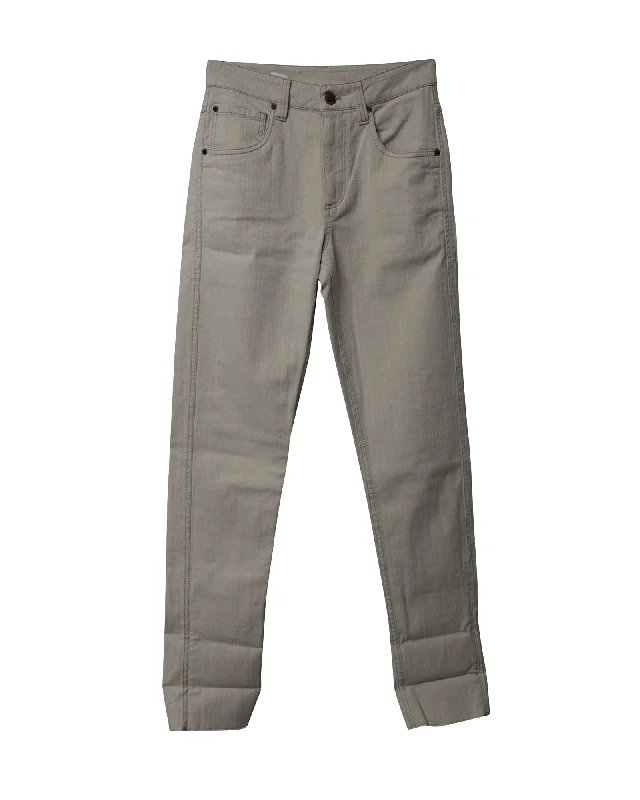 Stretch trousers – Trousers made with a small amount of spandex or elastane for added stretch and flexibility.Stretch trousers – Trousers made with a small amount of spandex or elastane for added stretch and flexibility.Brunello Cucinelli Mid-Rise Jeans in Cream Cotton Stretch trousers – Trousers made with a small amount of spandex or elastane for added stretch and flexibility.Stretch trousers – Trousers made with a small amount of spandex or elastane for added stretch and flexibility.Brunello Cucinelli Mid-Rise Jeans in Cream Cotton