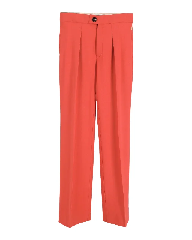 Elastic waist trousers – Trousers with an elasticated waistband for a more comfortable, stretchy fit.Elastic waist trousers – Trousers with an elasticated waistband for a more comfortable, stretchy fit.Chloé Straight-Leg Trousers in Orange Wool Elastic waist trousers – Trousers with an elasticated waistband for a more comfortable, stretchy fit.Elastic waist trousers – Trousers with an elasticated waistband for a more comfortable, stretchy fit.Chloé Straight-Leg Trousers in Orange Wool