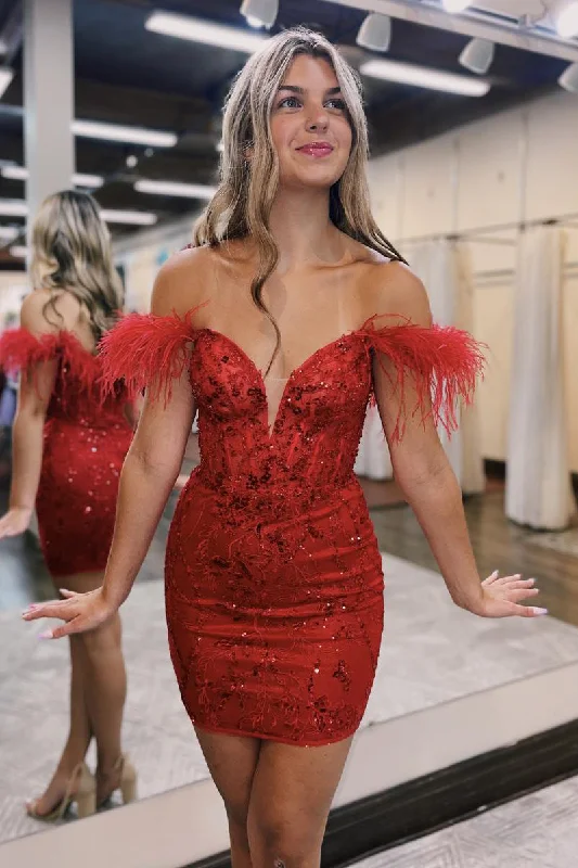Cocktail dress – Dress typically worn for semi-formal events, often knee-length or slightly above.Cocktail dress – Dress typically worn for semi-formal events, often knee-length or slightly above.Sexy V neck Feathers Sheath/Column Red Short Homecoming Dress QH2549 Cocktail dress – Dress typically worn for semi-formal events, often knee-length or slightly above.Cocktail dress – Dress typically worn for semi-formal events, often knee-length or slightly above.Sexy V neck Feathers Sheath/Column Red Short Homecoming Dress QH2549