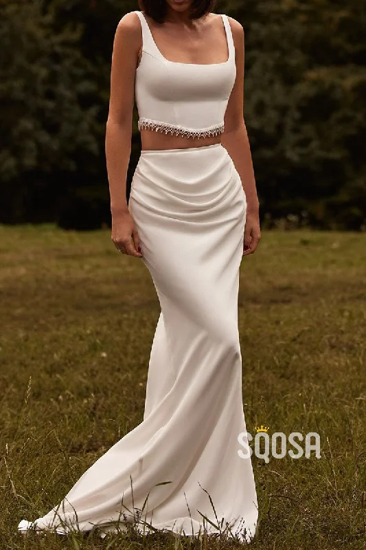 Fit-and-flare dress – Dress that is fitted at the top and flares out at the bottom, offering a feminine and flattering shape.Fit-and-flare dress – Dress that is fitted at the top and flares out at the bottom, offering a feminine and flattering shape.Square Spaghetti Straps Two-Piece Pleats With Train Cocktail Wedding Dress QW8180 Fit-and-flare dress – Dress that is fitted at the top and flares out at the bottom, offering a feminine and flattering shape.Fit-and-flare dress – Dress that is fitted at the top and flares out at the bottom, offering a feminine and flattering shape.Square Spaghetti Straps Two-Piece Pleats With Train Cocktail Wedding Dress QW8180