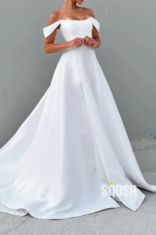 Fit-and-flare dress – Dress that is fitted at the top and flares out at the bottom, offering a feminine and flattering shape.Fit-and-flare dress – Dress that is fitted at the top and flares out at the bottom, offering a feminine and flattering shape.Satin A-Line Bateau Off-Shoulder With Train Elegant Wedding Dress QW8193 Fit-and-flare dress – Dress that is fitted at the top and flares out at the bottom, offering a feminine and flattering shape.Fit-and-flare dress – Dress that is fitted at the top and flares out at the bottom, offering a feminine and flattering shape.Satin A-Line Bateau Off-Shoulder With Train Elegant Wedding Dress QW8193