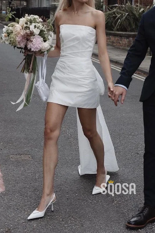 Halterneck dress – Dress with straps that tie around the neck, leaving the shoulders and back exposed.Halterneck dress – Dress with straps that tie around the neck, leaving the shoulders and back exposed.Fitted Chic Satin Strapless Sleeveless Bowknot Wedding Dress QW8195 Halterneck dress – Dress with straps that tie around the neck, leaving the shoulders and back exposed.Halterneck dress – Dress with straps that tie around the neck, leaving the shoulders and back exposed.Fitted Chic Satin Strapless Sleeveless Bowknot Wedding Dress QW8195