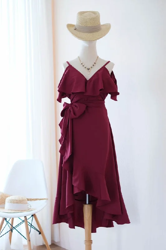 Wrap dress – Dress that wraps around the body and ties at the waist, creating a flattering and adjustable fit.Wrap dress – Dress that wraps around the body and ties at the waist, creating a flattering and adjustable fit.Elegant High-Low V-Neck Burgundy Homecoming Dress with Ribbon Wrap dress – Dress that wraps around the body and ties at the waist, creating a flattering and adjustable fit.Wrap dress – Dress that wraps around the body and ties at the waist, creating a flattering and adjustable fit.Elegant High-Low V-Neck Burgundy Homecoming Dress with Ribbon