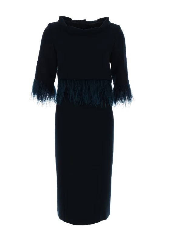 Maxi dress – Long dress that typically reaches the ankles or floor, offering a flowing and elegant look.Maxi dress – Long dress that typically reaches the ankles or floor, offering a flowing and elegant look.Fely Campo Feather Trim Jacket & Dress, Navy Size 14 Maxi dress – Long dress that typically reaches the ankles or floor, offering a flowing and elegant look.Maxi dress – Long dress that typically reaches the ankles or floor, offering a flowing and elegant look.Fely Campo Feather Trim Jacket & Dress, Navy Size 14