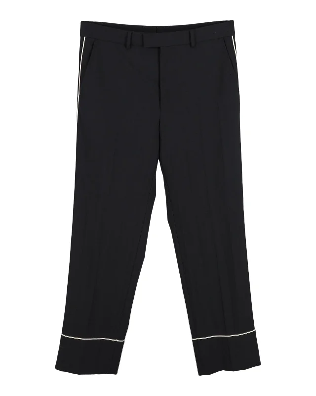 Paperbag waist trousers – Trousers with a gathered waistband, often cinched with a belt for added style.Paperbag waist trousers – Trousers with a gathered waistband, often cinched with a belt for added style.Gucci Contrast Piping Trousers in Black Cotton Paperbag waist trousers – Trousers with a gathered waistband, often cinched with a belt for added style.Paperbag waist trousers – Trousers with a gathered waistband, often cinched with a belt for added style.Gucci Contrast Piping Trousers in Black Cotton