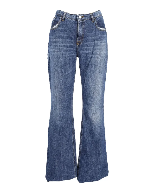 Wide-leg trousers – Trousers with a loose, flared fit from the hips down to the ankles.Wide-leg trousers – Trousers with a loose, flared fit from the hips down to the ankles.Victoria Beckham Flared Hem Jeans in Blue Cotton Denim Wide-leg trousers – Trousers with a loose, flared fit from the hips down to the ankles.Wide-leg trousers – Trousers with a loose, flared fit from the hips down to the ankles.Victoria Beckham Flared Hem Jeans in Blue Cotton Denim