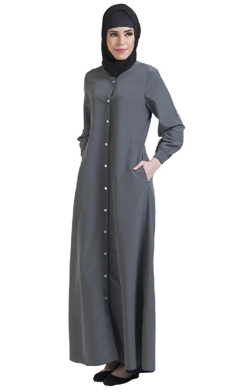 Button-down – With buttons, button closureButton-down – With buttons, button closureButton Down Front Open Jilbab Abaya dress Button-down – With buttons, button closureButton-down – With buttons, button closureButton Down Front Open Jilbab Abaya dress