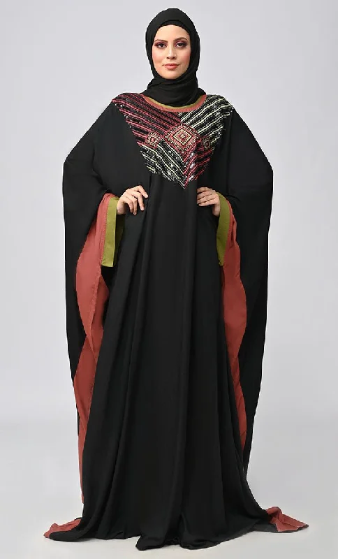 Double-breasted – Two rows of buttons for a stylish, structured lookDouble-breasted – Two rows of buttons for a stylish, structured lookBlack Islamic Sequins Detailing Kaftan Style Abaya Double-breasted – Two rows of buttons for a stylish, structured lookDouble-breasted – Two rows of buttons for a stylish, structured lookBlack Islamic Sequins Detailing Kaftan Style Abaya