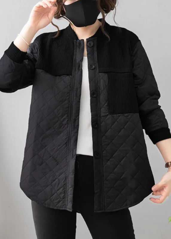 Warm – Insulated, cozyWarm – Insulated, cozyLoose Black Button Patchwork Thin Cotton Coat Long Sleeve Warm – Insulated, cozyWarm – Insulated, cozyLoose Black Button Patchwork Thin Cotton Coat Long Sleeve