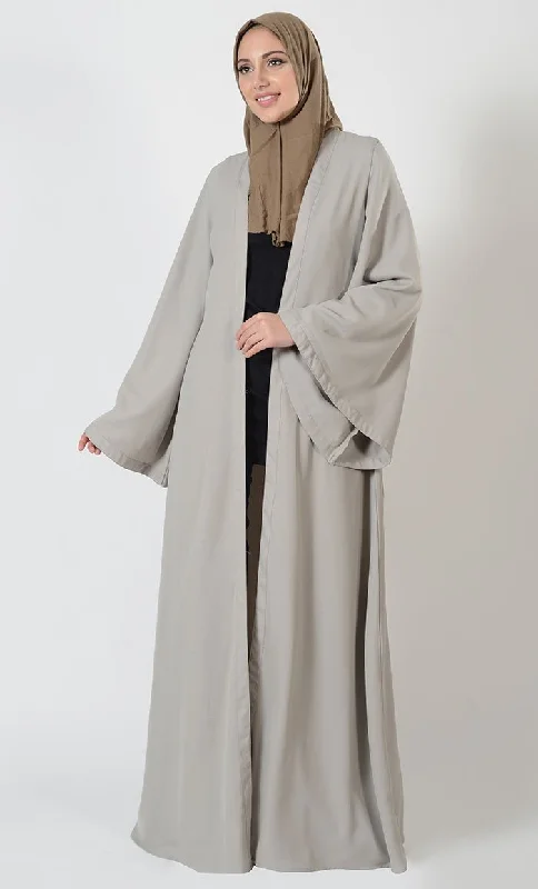 Reversible – Can be worn inside out, two looks in oneReversible – Can be worn inside out, two looks in oneBasic Front Open Bell Sleeves Duster Reversible – Can be worn inside out, two looks in oneReversible – Can be worn inside out, two looks in oneBasic Front Open Bell Sleeves Duster