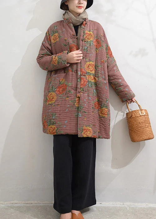 Cropped – Short in length, above the waistCropped – Short in length, above the waistPlus Size Pink Stand Collar Pockets Print Fine Cotton Filled Coat Winter Cropped – Short in length, above the waistCropped – Short in length, above the waistPlus Size Pink Stand Collar Pockets Print Fine Cotton Filled Coat Winter
