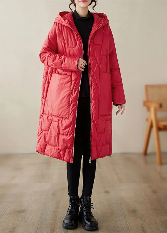 Down-filled – Filled with down feathers for insulationDown-filled – Filled with down feathers for insulationPlus Size Red Hooded Pockets Fine Cotton Filled Coat Winter Down-filled – Filled with down feathers for insulationDown-filled – Filled with down feathers for insulationPlus Size Red Hooded Pockets Fine Cotton Filled Coat Winter