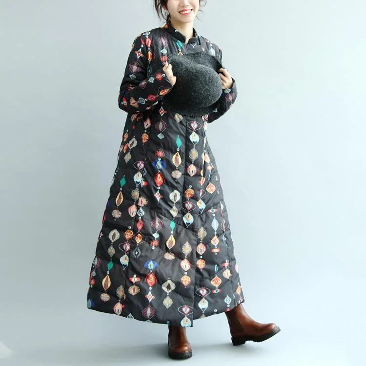 Double-breasted – Two rows of buttons for a stylish, structured lookDouble-breasted – Two rows of buttons for a stylish, structured lookWarm Black print long Parka Loose fitting down jacket Luxury long trench coat Double-breasted – Two rows of buttons for a stylish, structured lookDouble-breasted – Two rows of buttons for a stylish, structured lookWarm Black print long Parka Loose fitting down jacket Luxury long trench coat