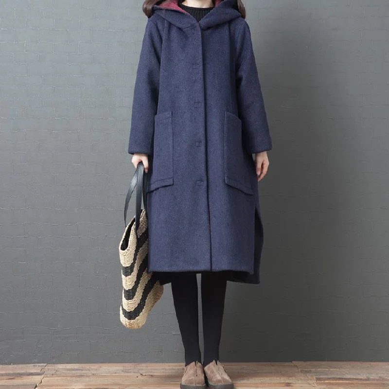 Lightweight – Thin, easy to wear, lightweight fabricLightweight – Thin, easy to wear, lightweight fabricWomen Navy Wool Coat For Plus Size Mid-length Coats Women Hooded Side Open Coats Lightweight – Thin, easy to wear, lightweight fabricLightweight – Thin, easy to wear, lightweight fabricWomen Navy Wool Coat For Plus Size Mid-length Coats Women Hooded Side Open Coats