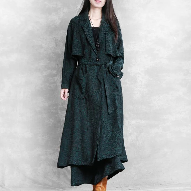 Zipper closure – With zippers, zip-upZipper closure – With zippers, zip-upWomen Notched tie waist Fine coats blackish green print loose outwear fall Zipper closure – With zippers, zip-upZipper closure – With zippers, zip-upWomen Notched tie waist Fine coats blackish green print loose outwear fall