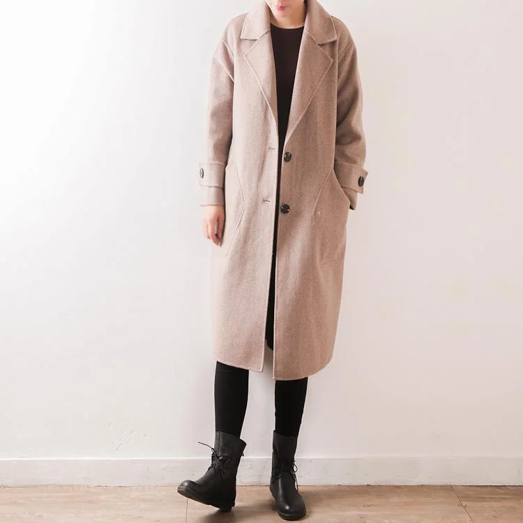 Oversized – Loose, relaxed fitOversized – Loose, relaxed fitwomen nude Woolen Coat plus size clothing mid-length coats fall woolen outwear lapel collar Oversized – Loose, relaxed fitOversized – Loose, relaxed fitwomen nude Woolen Coat plus size clothing mid-length coats fall woolen outwear lapel collar