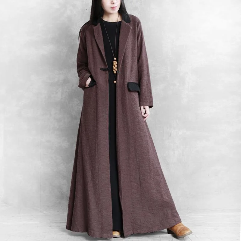 Warm – Insulated, cozyWarm – Insulated, cozyWomen patchwork collar Fashion outfit chocolate baggy coat fall Warm – Insulated, cozyWarm – Insulated, cozyWomen patchwork collar Fashion outfit chocolate baggy coat fall