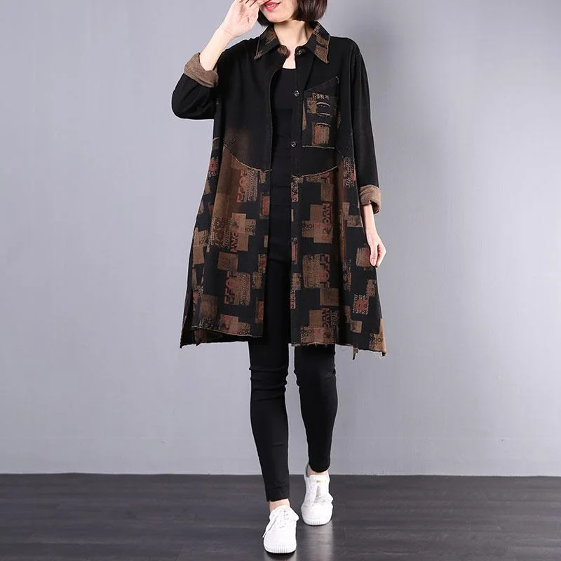 Stretch – Stretchy fabric for comfort and flexibilityStretch – Stretchy fabric for comfort and flexibilityWomen side open cotton clothes For Women pattern black prints trench coats fall Stretch – Stretchy fabric for comfort and flexibilityStretch – Stretchy fabric for comfort and flexibilityWomen side open cotton clothes For Women pattern black prints trench coats fall