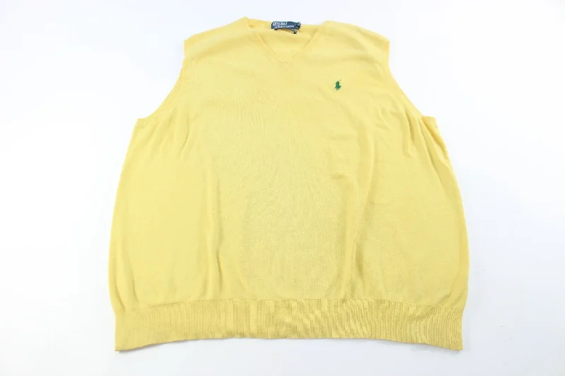 women's waistcoats with adjustable strapswomen's waistcoats with adjustable strapsPolo by Ralph Lauren Embroidered Logo Yellow Sweater Vest