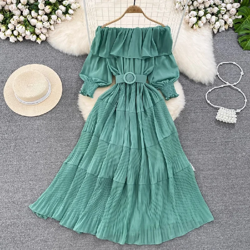 Lace dress – Dress made with lace fabric, often delicate and romantic, suitable for special occasions.Lace dress – Dress made with lace fabric, often delicate and romantic, suitable for special occasions.off-shoulder ruffled A-line pleated dress elegant long skirt S4426 Lace dress – Dress made with lace fabric, often delicate and romantic, suitable for special occasions.Lace dress – Dress made with lace fabric, often delicate and romantic, suitable for special occasions.off-shoulder ruffled A-line pleated dress elegant long skirt S4426