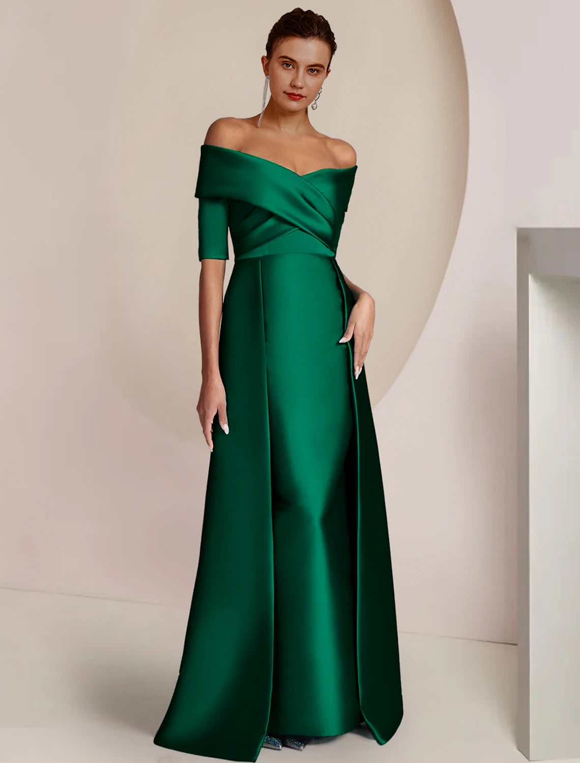 Corset dress – Dress designed with a built-in corset or lace-up feature to create a cinched, structured waist.Corset dress – Dress designed with a built-in corset or lace-up feature to create a cinched, structured waist.Sheath / Column Mother of the Bride Dress Formal Wedding Guest Party Elegant Formal Party Satin Half Sleeve Off Shoulder Floor Length with Overskirts Ruching Corset dress – Dress designed with a built-in corset or lace-up feature to create a cinched, structured waist.Corset dress – Dress designed with a built-in corset or lace-up feature to create a cinched, structured waist.Sheath / Column Mother of the Bride Dress Formal Wedding Guest Party Elegant Formal Party Satin Half Sleeve Off Shoulder Floor Length with Overskirts Ruching