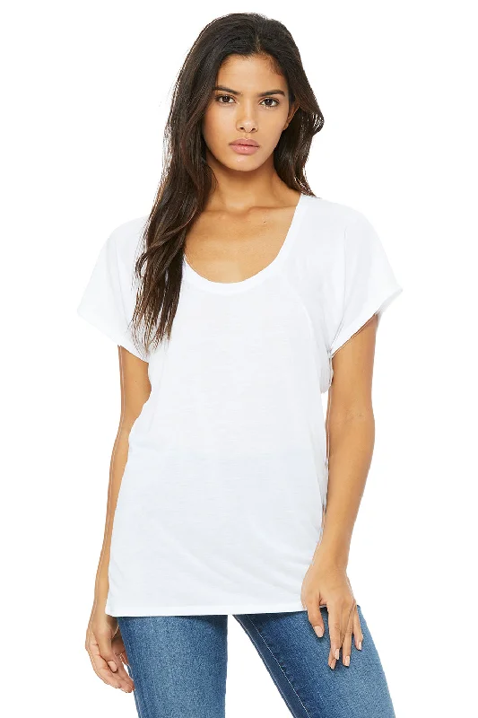 Crew neck – Classic round necklineCrew neck – Classic round necklineBella + Canvas Womens Flowy Short Sleeve Scoop Neck T-Shirt - White Crew neck – Classic round necklineCrew neck – Classic round necklineBella + Canvas Womens Flowy Short Sleeve Scoop Neck T-Shirt - White