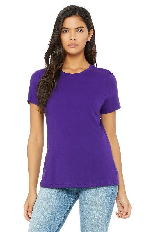 Fitted – Snug, form-fitting styleFitted – Snug, form-fitting styleBella + Canvas Womens Relaxed Jersey Short Sleeve Crewneck T-Shirt - Team Purple Fitted – Snug, form-fitting styleFitted – Snug, form-fitting styleBella + Canvas Womens Relaxed Jersey Short Sleeve Crewneck T-Shirt - Team Purple