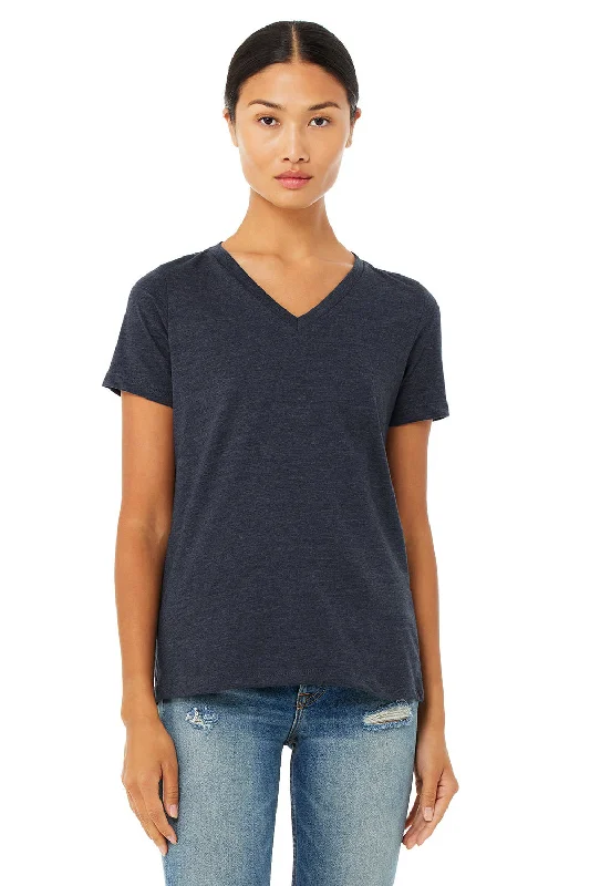 Vented hem – Slits or small openings at the bottom of the T-shirt for a relaxed fitVented hem – Slits or small openings at the bottom of the T-shirt for a relaxed fitBella + Canvas Womens Relaxed Jersey Short Sleeve V-Neck T-Shirt - Heather Navy Blue Vented hem – Slits or small openings at the bottom of the T-shirt for a relaxed fitVented hem – Slits or small openings at the bottom of the T-shirt for a relaxed fitBella + Canvas Womens Relaxed Jersey Short Sleeve V-Neck T-Shirt - Heather Navy Blue