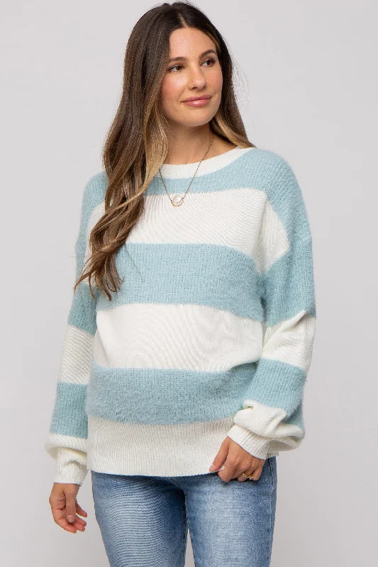 Boxy – Square, loose shapeBoxy – Square, loose shapeBlue Striped Brushed Maternity Sweater Boxy – Square, loose shapeBoxy – Square, loose shapeBlue Striped Brushed Maternity Sweater
