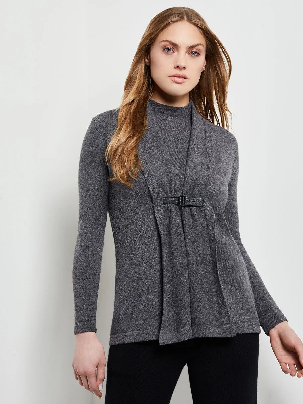 Fitted – Snug, form-fitting styleFitted – Snug, form-fitting styleBuckle Detail Shawl Collar Cashmere Cardigan, Charcoal Fitted – Snug, form-fitting styleFitted – Snug, form-fitting styleBuckle Detail Shawl Collar Cashmere Cardigan, Charcoal