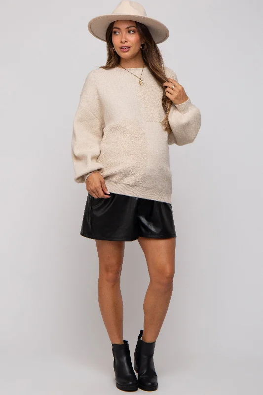 Short sleeve – Sleeveless or cap sleeve styleShort sleeve – Sleeveless or cap sleeve styleCream Textured Checker Maternity Sweater Short sleeve – Sleeveless or cap sleeve styleShort sleeve – Sleeveless or cap sleeve styleCream Textured Checker Maternity Sweater