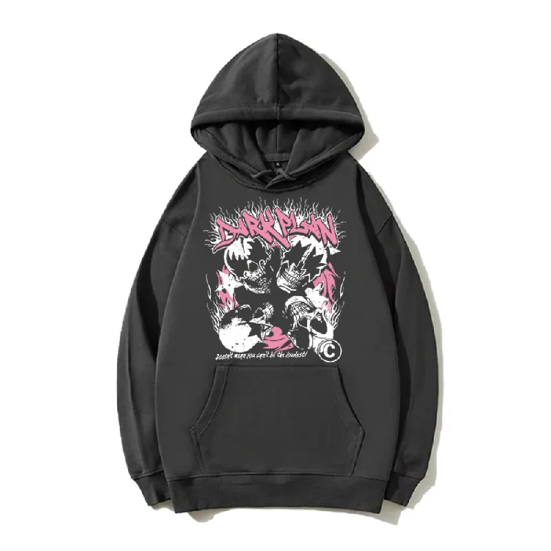 Tie-dye hoodie – Hoodie with a colorful, patterned design created through tie-dye techniquesTie-dye hoodie – Hoodie with a colorful, patterned design created through tie-dye techniquesDark Skull Print Hoodie