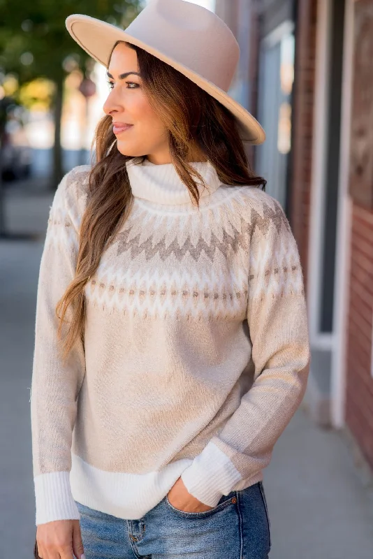 Cotton blend – Mix of cotton and synthetic fibers for comfortCotton blend – Mix of cotton and synthetic fibers for comfortFair Isle Cowl Neck Sweater Cotton blend – Mix of cotton and synthetic fibers for comfortCotton blend – Mix of cotton and synthetic fibers for comfortFair Isle Cowl Neck Sweater