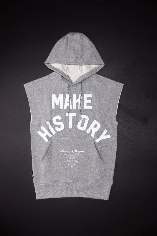 Plain/basic sweatshirt – Simple, solid-colored sweatshirt with no designsPlain/basic sweatshirt – Simple, solid-colored sweatshirt with no designsMAKE HISTORY - SLEEVELESS HOODIE - GREY
