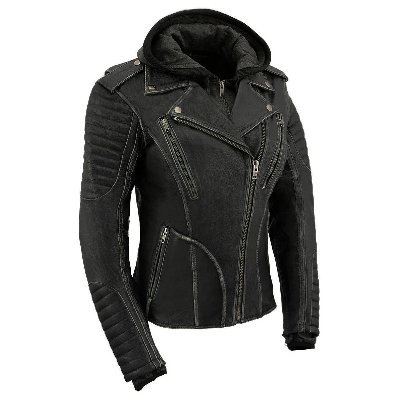 Banded hem hoodie – Sweatshirt with an elastic or ribbed band at the bottom to keep it in placeBanded hem hoodie – Sweatshirt with an elastic or ribbed band at the bottom to keep it in placeMilwaukee Leather MLL2516 Black Leather Rub-Off Leather Jacket with Hoodie for Women Banded hem hoodie – Sweatshirt with an elastic or ribbed band at the bottom to keep it in placeBanded hem hoodie – Sweatshirt with an elastic or ribbed band at the bottom to keep it in placeMilwaukee Leather MLL2516 Black Leather Rub-Off Leather Jacket with Hoodie for Women