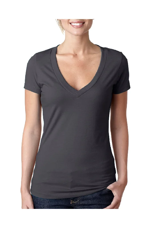 Asymmetrical – Uneven hem or design, adds a modern twistAsymmetrical – Uneven hem or design, adds a modern twistNext Level Womens CVC Jersey Short Sleeve V-Neck T-Shirt - Charcoal Grey - Closeout Asymmetrical – Uneven hem or design, adds a modern twistAsymmetrical – Uneven hem or design, adds a modern twistNext Level Womens CVC Jersey Short Sleeve V-Neck T-Shirt - Charcoal Grey - Closeout