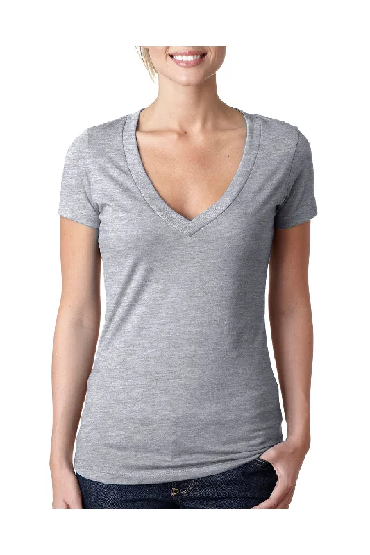 Faded – Pre-washed or faded look for a vintage vibeFaded – Pre-washed or faded look for a vintage vibeNext Level Womens CVC Jersey Short Sleeve V-Neck T-Shirt - Heather Dark Grey - Closeout Faded – Pre-washed or faded look for a vintage vibeFaded – Pre-washed or faded look for a vintage vibeNext Level Womens CVC Jersey Short Sleeve V-Neck T-Shirt - Heather Dark Grey - Closeout