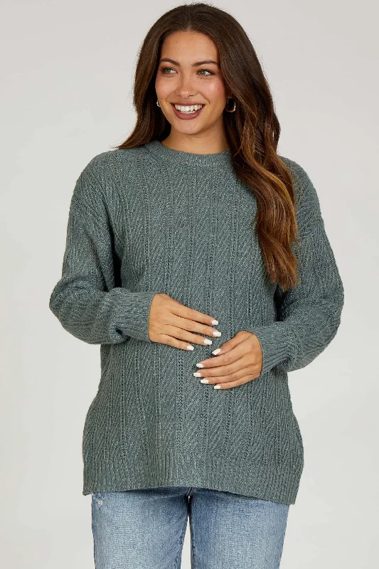 Oversized – Loose-fitting, relaxed silhouetteOversized – Loose-fitting, relaxed silhouetteOlive Pattern Knit Maternity Sweater Oversized – Loose-fitting, relaxed silhouetteOversized – Loose-fitting, relaxed silhouetteOlive Pattern Knit Maternity Sweater